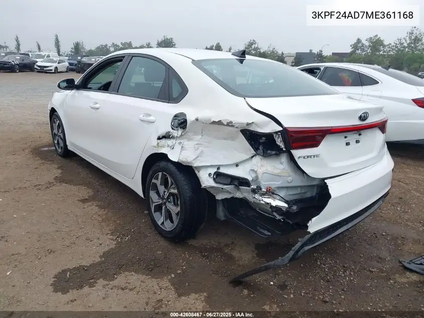 2021 Kia Forte Lxs VIN: 3KPF24AD7ME361168 Lot: 42608467