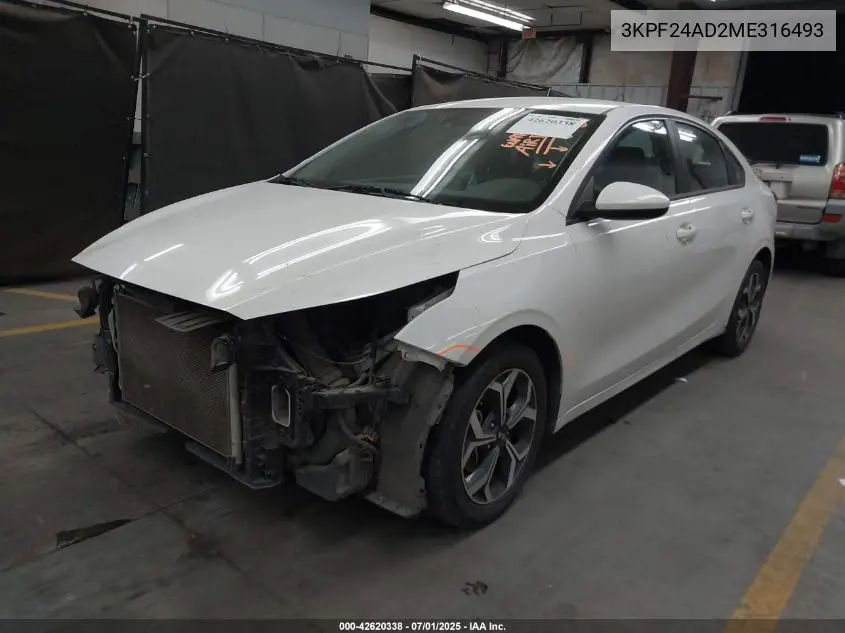 2021 Kia Forte Lxs VIN: 3KPF24AD2ME316493 Lot: 42620338