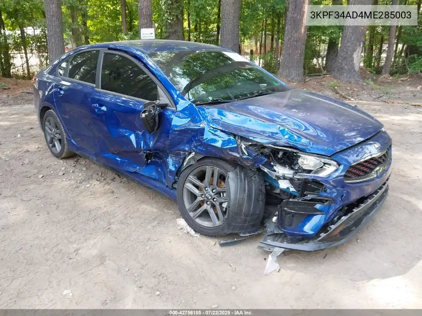 2021 Kia Forte Gt-Line VIN: 3KPF34AD4ME285003 Lot: 42756105