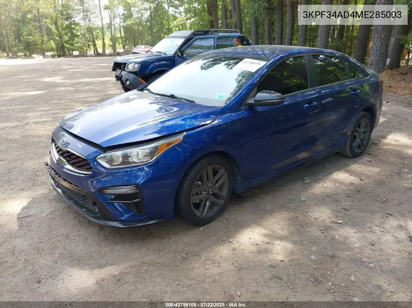 2021 Kia Forte Gt-Line VIN: 3KPF34AD4ME285003 Lot: 42756105