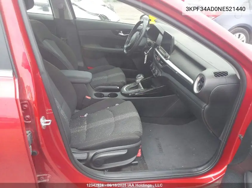 2022 Kia Forte Gt Line VIN: 3KPF34AD0NE521440 Lot: 12342924