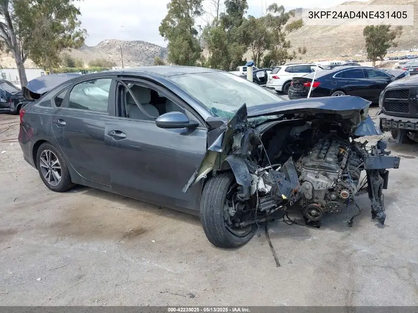 2022 Kia Forte Lxs VIN: 3KPF24AD4NE431405 Lot: 42235025