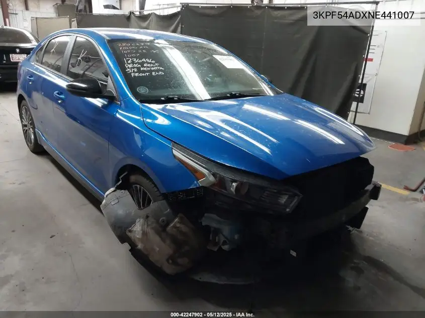 2022 Kia Forte Gt-Line VIN: 3KPF54ADXNE441007 Lot: 42247902