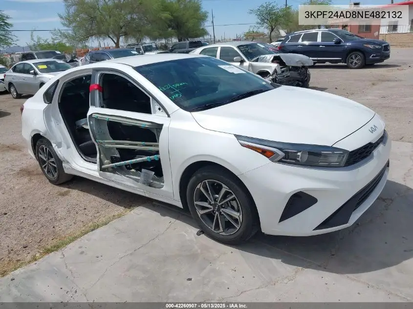 2022 Kia Forte Lxs VIN: 3KPF24AD8NE482132 Lot: 42260907