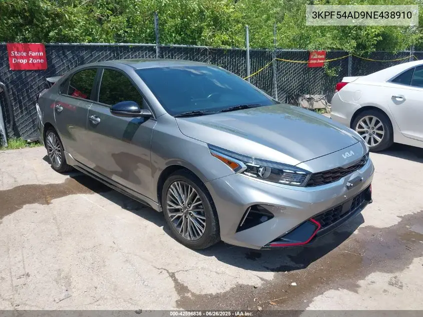 2022 Kia Forte Gt-Line VIN: 3KPF54AD9NE438910 Lot: 42596836