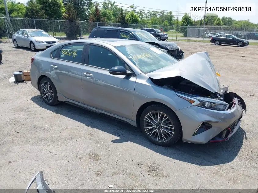 2022 Kia Forte Gt-Line VIN: 3KPF54AD5NE498618 Lot: 42606199
