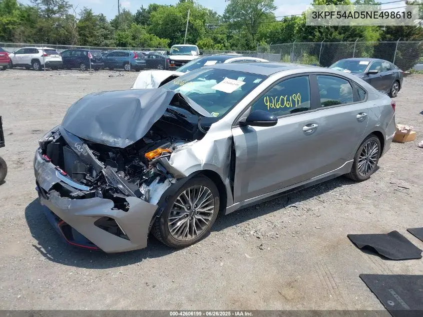 2022 Kia Forte Gt-Line VIN: 3KPF54AD5NE498618 Lot: 42606199