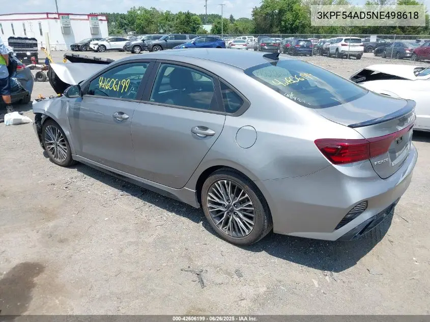 2022 Kia Forte Gt-Line VIN: 3KPF54AD5NE498618 Lot: 42606199
