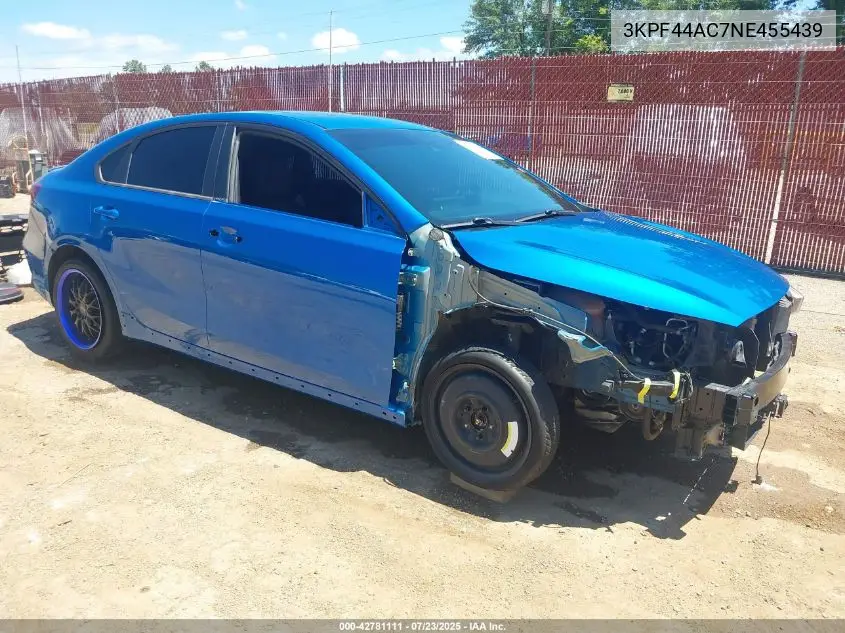 2022 Kia Forte Gt VIN: 3KPF44AC7NE455439 Lot: 42781111