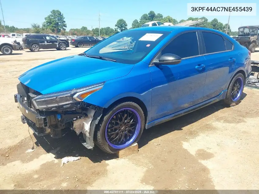 2022 Kia Forte Gt VIN: 3KPF44AC7NE455439 Lot: 42781111
