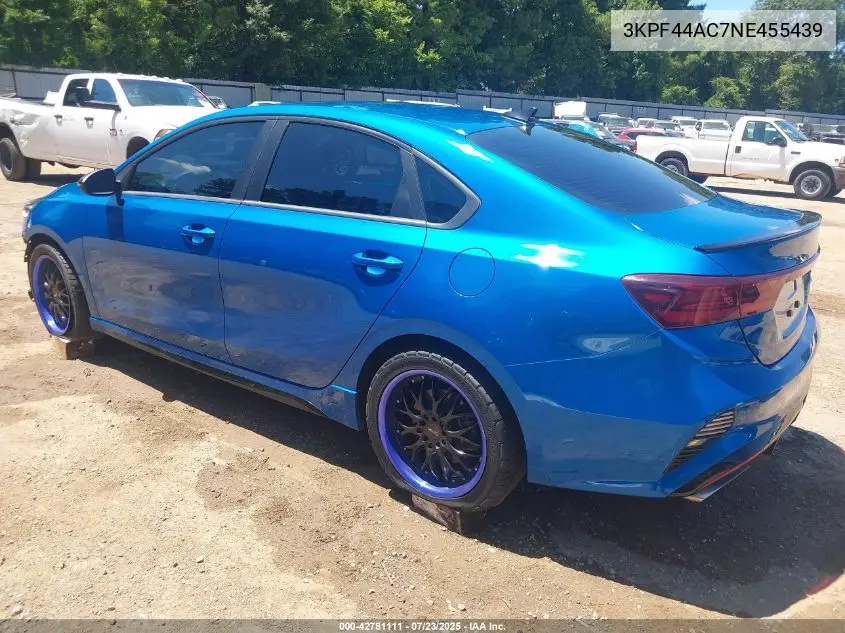 2022 Kia Forte Gt VIN: 3KPF44AC7NE455439 Lot: 42781111