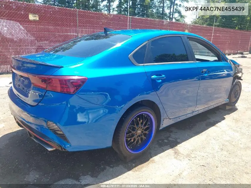 2022 Kia Forte Gt VIN: 3KPF44AC7NE455439 Lot: 42781111