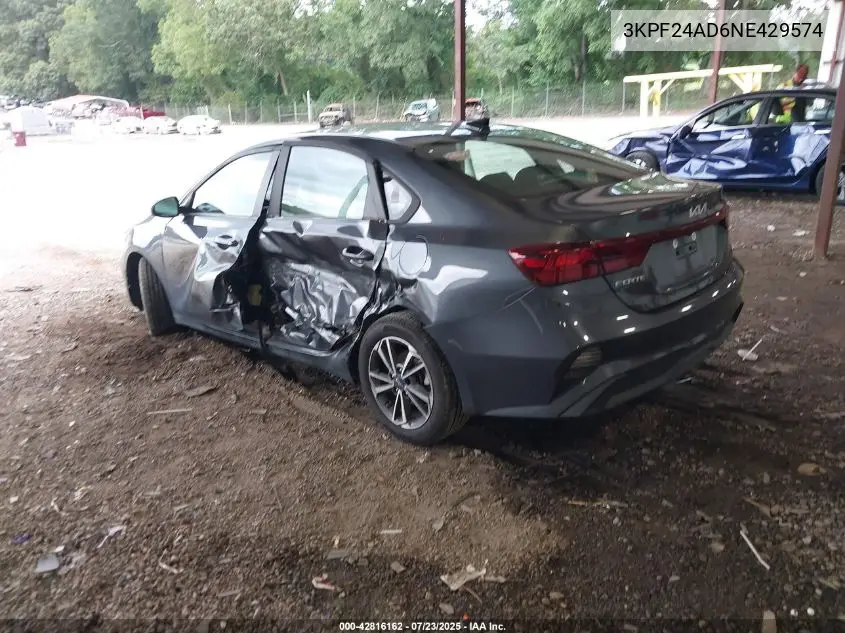 2022 Kia Forte Lxs VIN: 3KPF24AD6NE429574 Lot: 42816162