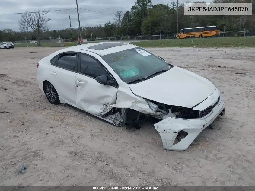 2023 Kia Forte Gt-Line VIN: 3KPF54AD3PE645070 Lot: 41550640