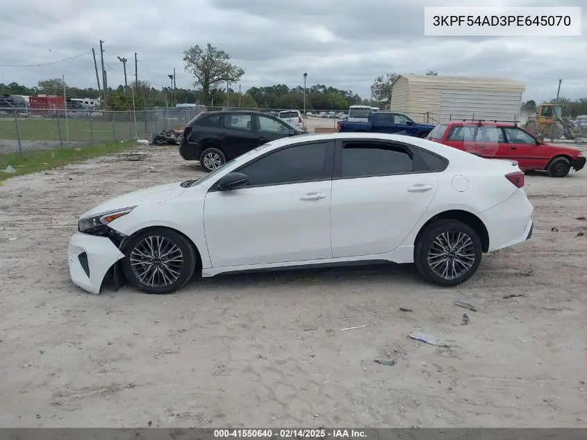 2023 Kia Forte Gt-Line VIN: 3KPF54AD3PE645070 Lot: 41550640