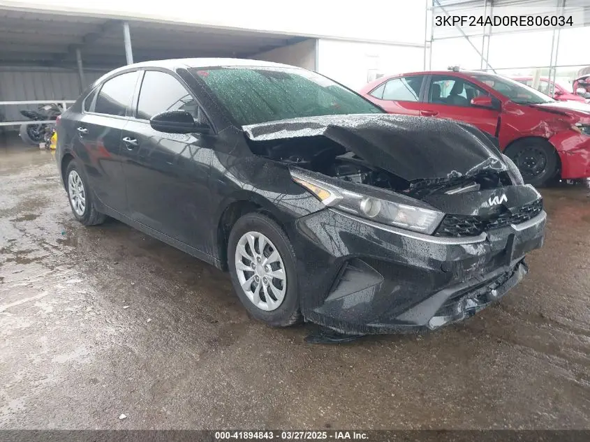 2024 Kia Forte Lx VIN: 3KPF24AD0RE806034 Lot: 41894843