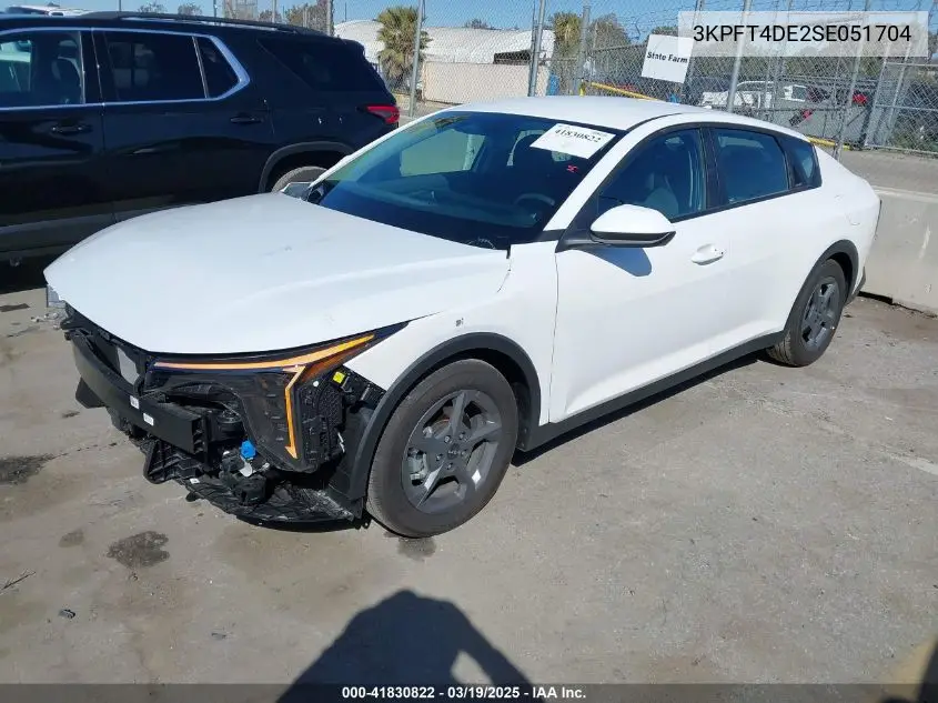 2025 Kia K4 Lxs VIN: 3KPFT4DE2SE051704 Lot: 41830822