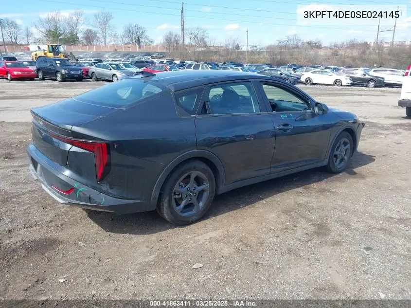 2025 Kia K4 Lxs VIN: 3KPFT4DE0SE024145 Lot: 41863411