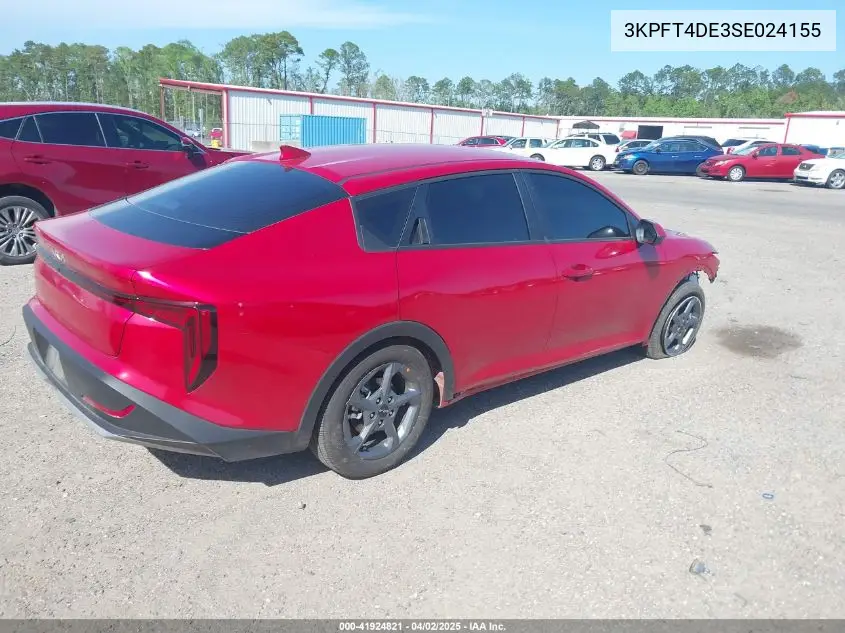 2025 Kia K4 Lxs VIN: 3KPFT4DE3SE024155 Lot: 41924821