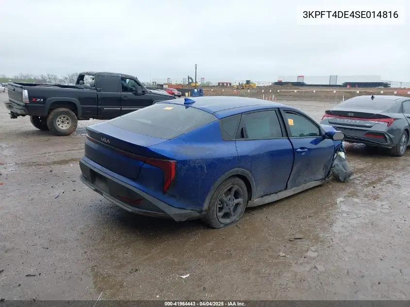 2025 Kia K4 Lxs VIN: 3KPFT4DE4SE014816 Lot: 41964443