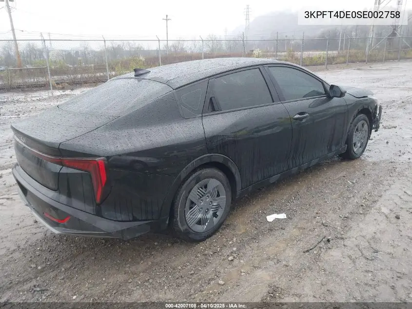 2025 Kia K4 Lx VIN: 3KPFT4DE0SE002758 Lot: 42007108