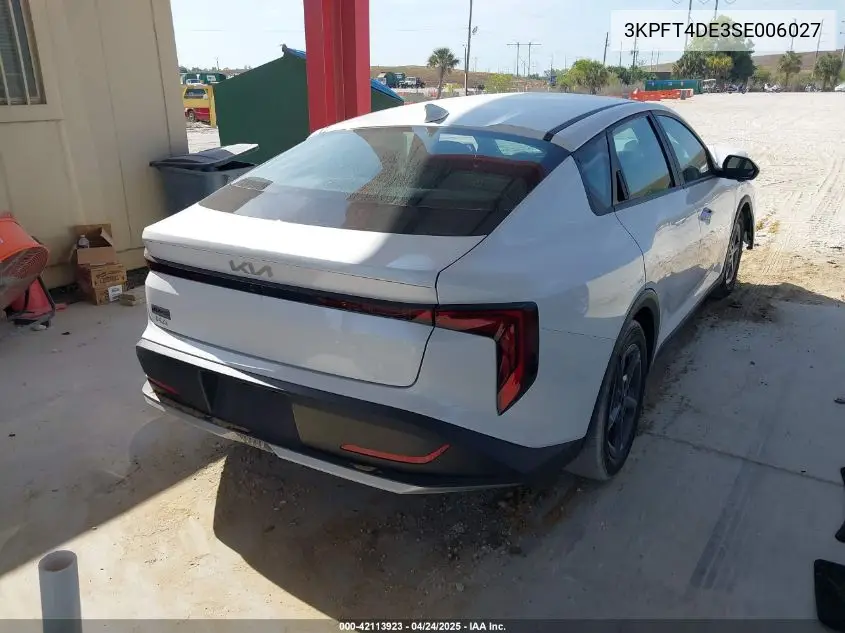 2025 Kia K4 Lxs VIN: 3KPFT4DE3SE006027 Lot: 42113923