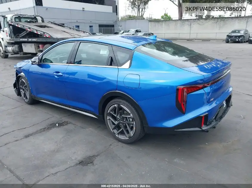 2025 Kia K4 Gt-Line VIN: 3KPFW4DE5SE086020 Lot: 42153925