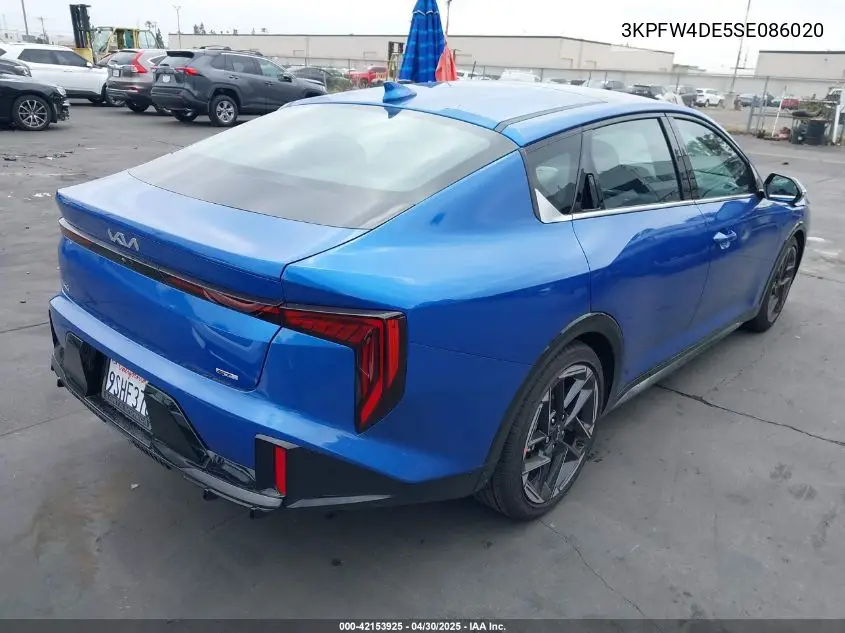 2025 Kia K4 Gt-Line VIN: 3KPFW4DE5SE086020 Lot: 42153925