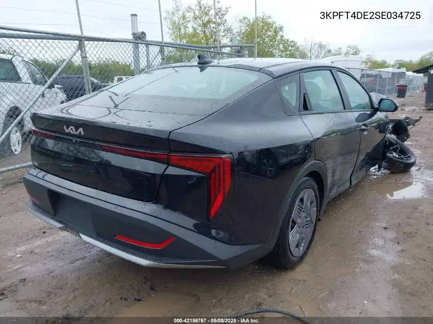 2025 Kia K4 Lx VIN: 3KPFT4DE2SE034725 Lot: 42156767