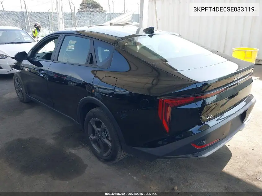 2025 Kia K4 Lxs VIN: 3KPFT4DE0SE033119 Lot: 42506292