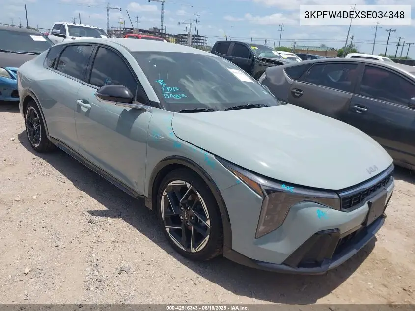 2025 Kia K4 Gt-Line VIN: 3KPFW4DEXSE034348 Lot: 42516343