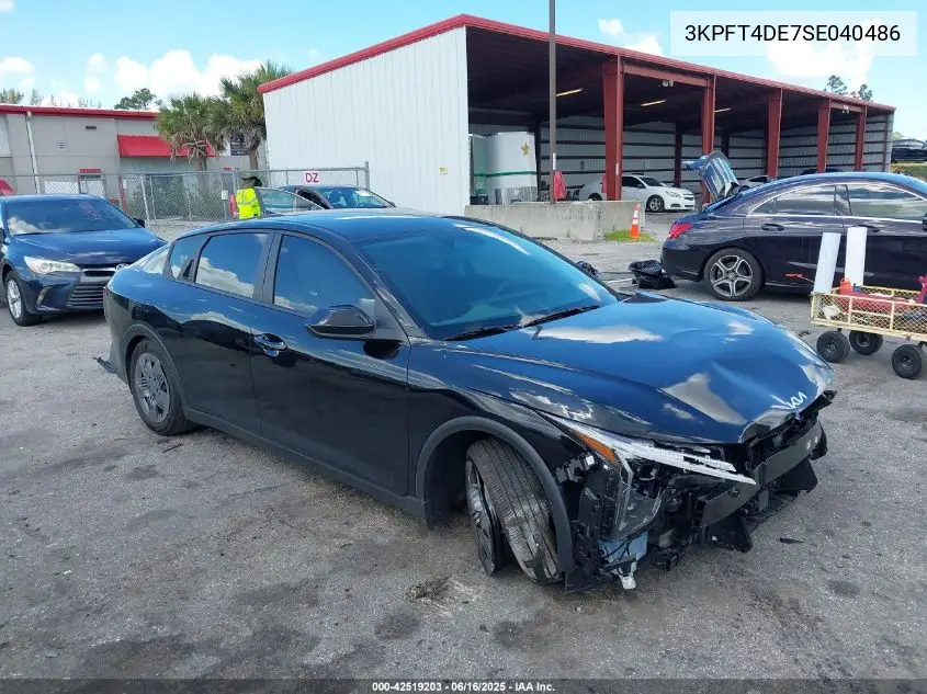 2025 Kia K4 Lx VIN: 3KPFT4DE7SE040486 Lot: 42519203