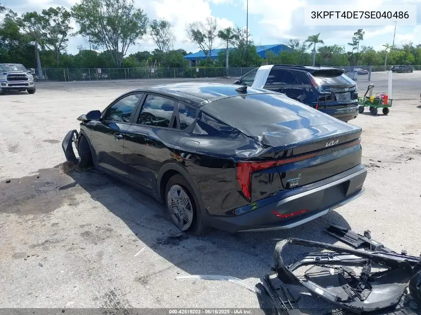 2025 Kia K4 Lx VIN: 3KPFT4DE7SE040486 Lot: 42519203