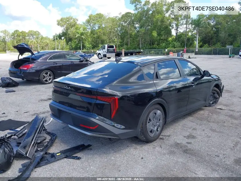 2025 Kia K4 Lx VIN: 3KPFT4DE7SE040486 Lot: 42519203