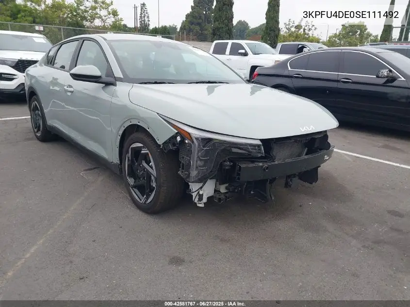 2025 Kia K4 Ex VIN: 3KPFU4DE0SE111492 Lot: 42581767