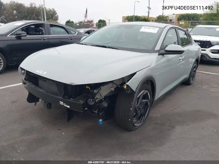2025 Kia K4 Ex VIN: 3KPFU4DE0SE111492 Lot: 42581767