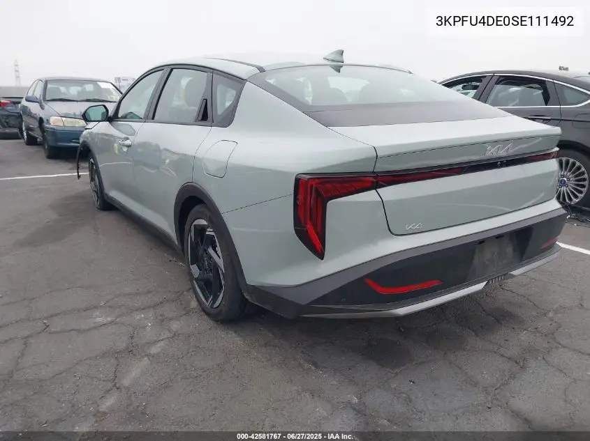 2025 Kia K4 Ex VIN: 3KPFU4DE0SE111492 Lot: 42581767