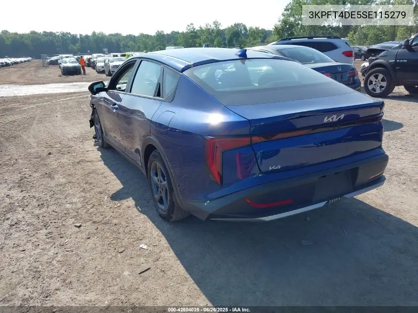 2025 Kia K4 Lxs VIN: 3KPFT4DE5SE115279 Lot: 42604039