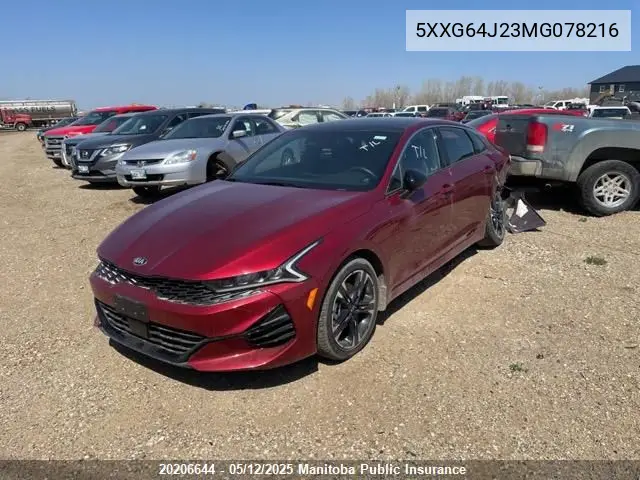 2021 Kia K5 Gt Line VIN: 5XXG64J23MG078216 Lot: 20206644