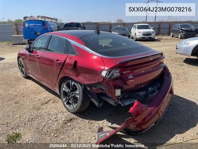 2021 Kia K5 Gt Line VIN: 5XXG64J23MG078216 Lot: 20206644