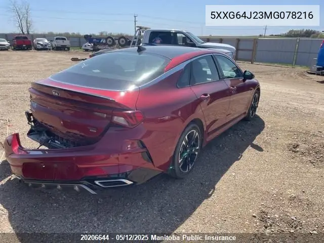 2021 Kia K5 Gt Line VIN: 5XXG64J23MG078216 Lot: 20206644