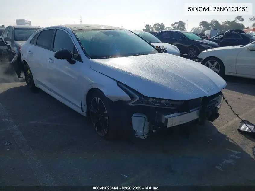 2022 Kia K5 Gt-Line VIN: 5XXG64J26NG103451 Lot: 41623464