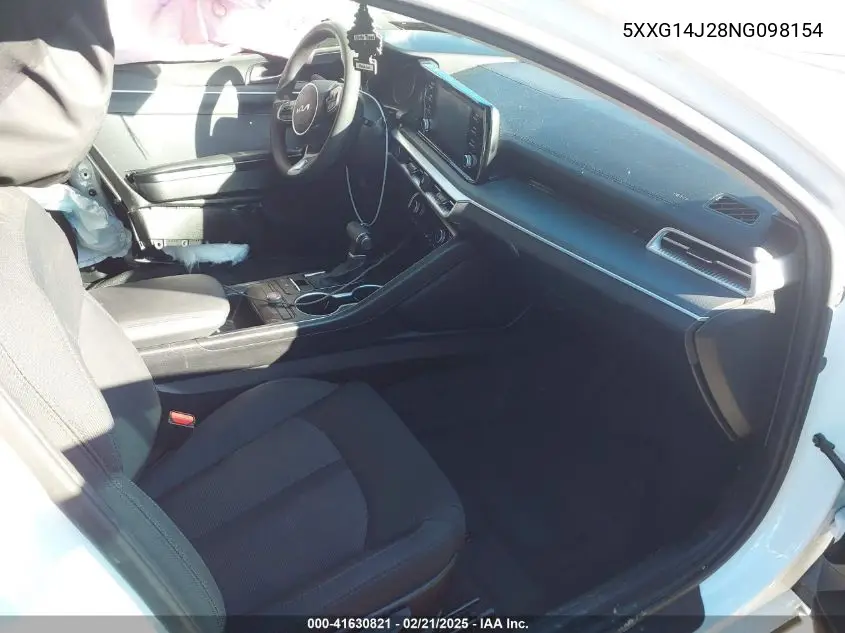 2022 Kia K5 Lxs VIN: 5XXG14J28NG098154 Lot: 41630821