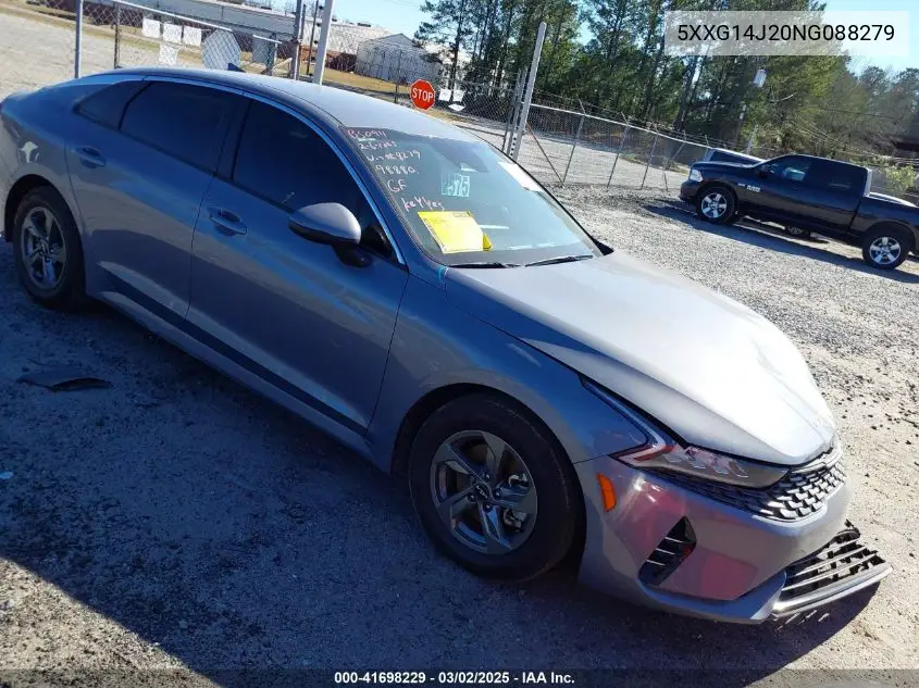 2022 Kia K5 Lxs VIN: 5XXG14J20NG088279 Lot: 41698229