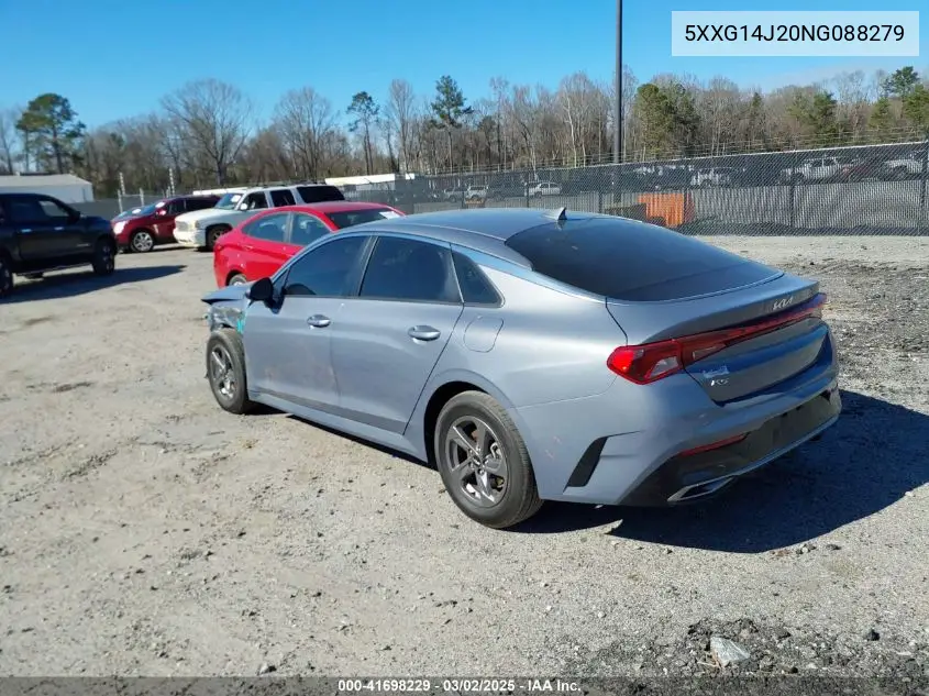 2022 Kia K5 Lxs VIN: 5XXG14J20NG088279 Lot: 41698229