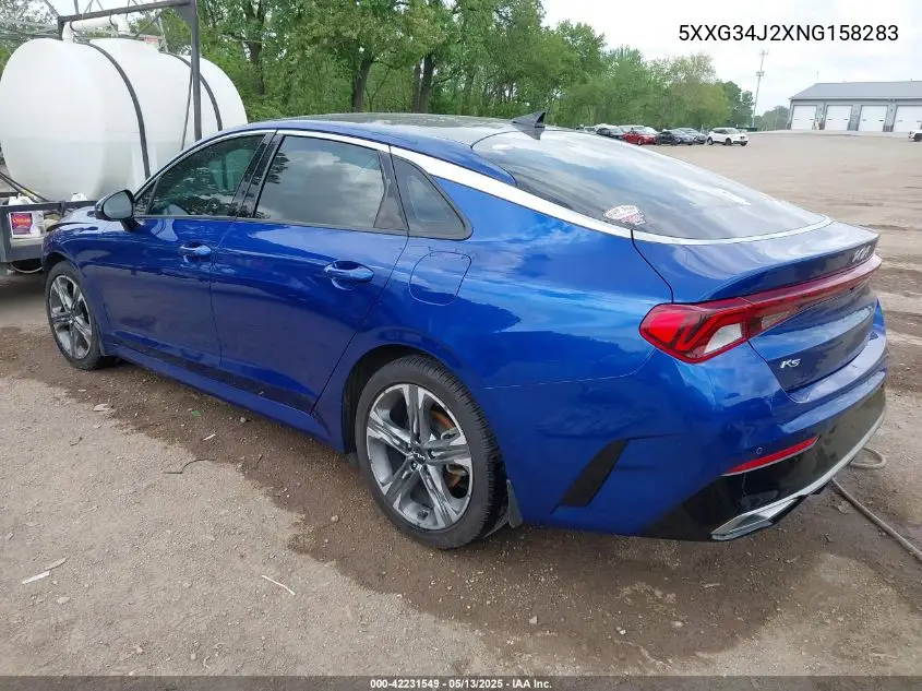 2022 Kia K5 Ex VIN: 5XXG34J2XNG158283 Lot: 42231549