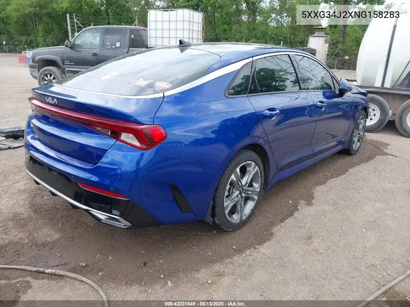 2022 Kia K5 Ex VIN: 5XXG34J2XNG158283 Lot: 42231549