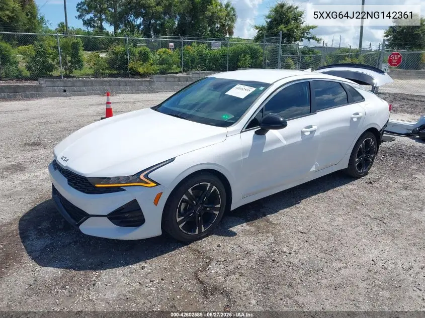 2022 Kia K5 Gt-Line VIN: 5XXG64J22NG142361 Lot: 42602585