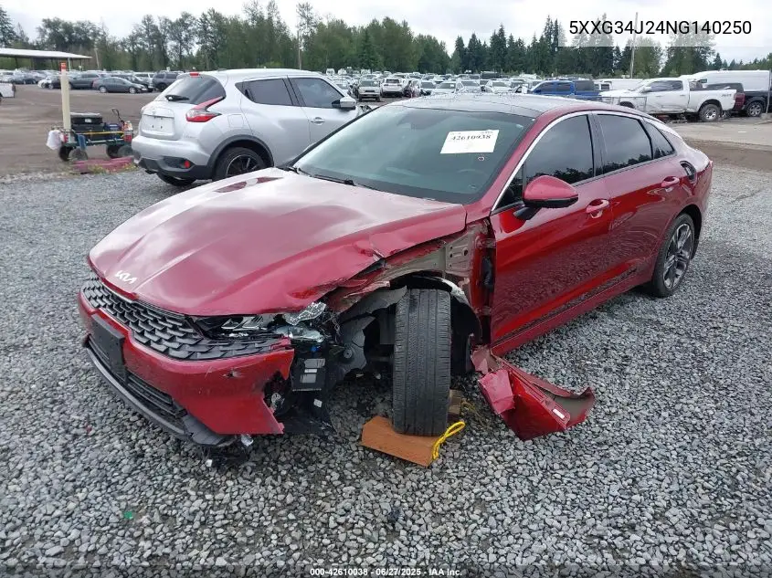 2022 Kia K5 Ex VIN: 5XXG34J24NG140250 Lot: 42610038