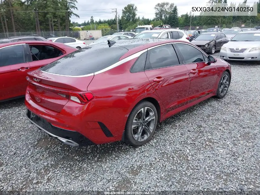 2022 Kia K5 Ex VIN: 5XXG34J24NG140250 Lot: 42610038